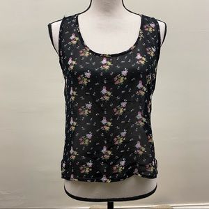 Wet Seal Chiffon Cropped Floral Tank